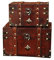 Trendy Boy 2 Stück/Set Vintage Handgefertigte Aufbewahrungsbox - Vintage Holz Aufbewahrungsbox Antik-Stil Schmuck Organizer für Kleiderschrank Schmuckkästchen Schmuckkästchen Dekorative Box (301-RED)