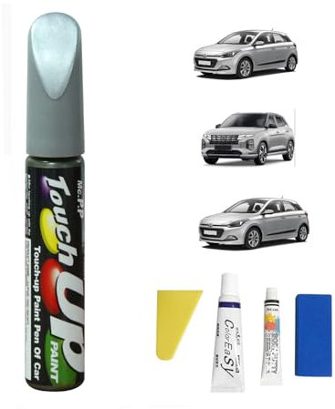 Treesiche Lackstift Auto für Hyundai, Lack Reparatur Kit Lackierstift und Pinsel 2 in 1, Auto Kratzer Reparatur Stift für Hyundai Zubehör, Sleek Silver Metallic (RYS)