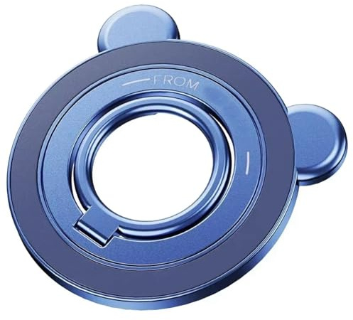 Wzxksoac 360° Rotating 90° Flip Kickstand Magnetic Phone Grip Holder Portable Finger Ring Stand for Smartphones Blue