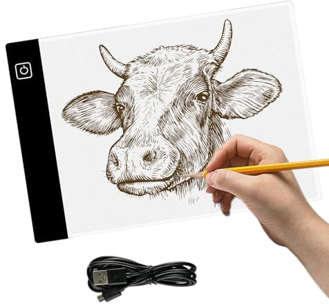 A4 Leuchttisch, Leuchtplatte, Painting Lichtplatten, Leuchttafel Zum Nachzeichnen, Tracking Leuchtplatte, Einstellbare Helligkeit Zeichenbrett, Lichtplatten Für Malerei, Skizzieren Und Animation