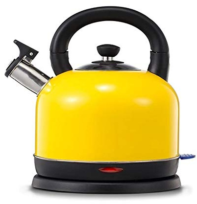 Bouilloire Electrique, 2000W Bouilloire de Chauffage Rapide Grande Bouilloire Sans fil, Niveau Eau Visible, Arrêt Automatique (Jaune, 1.2L)