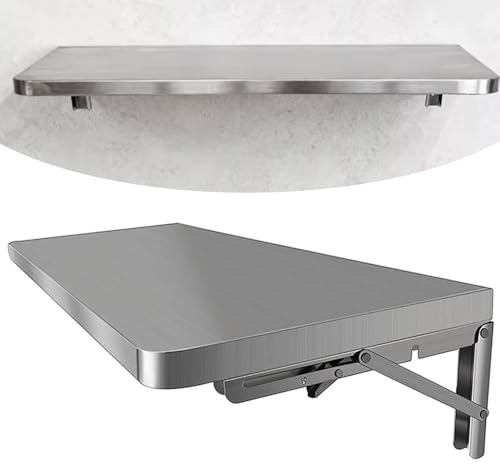 GPNVNHWQL Konzessions-Klappregal, 61 cm, 91,4 cm, 121,9 cm, Wandmontage, Tisch, Edelstahl, schwimmendes Lebensmittelregal, Drop-Down-Regal für Lebensmittel-LKW/Anhänger/Vorbereitung (80 x 30 cm)