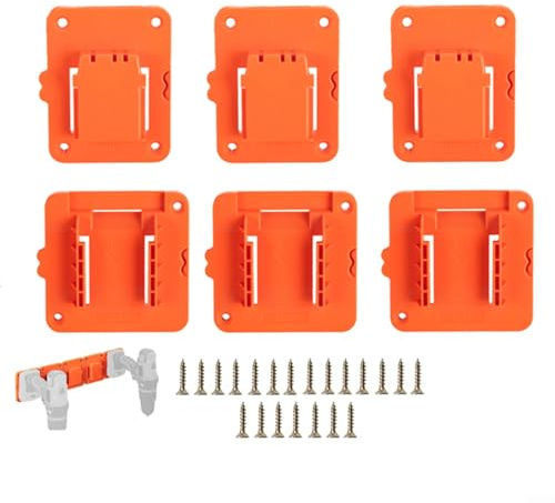 HEIBTENY Battery Holder,Wall Mount Tool Holder,20V Battery and Drill Storage Rack Set, Heavy Duty Plastic Construction for Black and Decker, Garage Space Saving Design(3 SET)