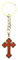 IconsGr Porte-clés religieux chrétien orthodoxe grec avec croix en bois et métal, marron, M