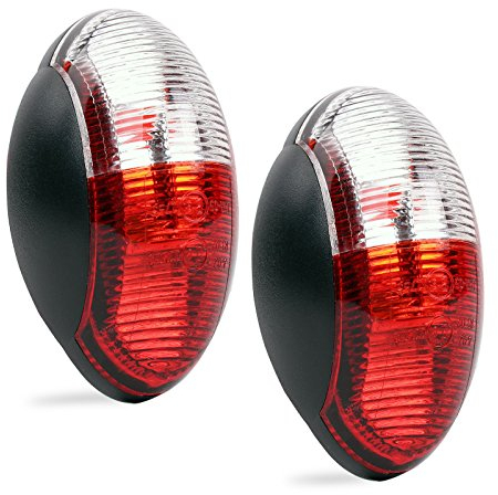 Umrissleuchte LED 12v Begrenzungsleuchte 2er Set rot/weiß 60x34 mm, 12-30 Volt für Wohnmobil, Wohnwagen und Anhänge