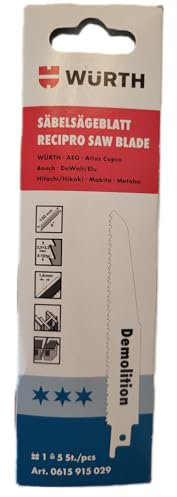 Würth Säbelsägeblatt Metall, 5 Stück, drei Sterne, Länge= 150mm, (0615915029)