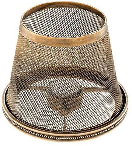 Casa Padrino Luxus Teelichthalter-Lampenschirm Vintage Messing Ø 16 x H. 13,5 cm - Hotel & Restaurant Accessoires