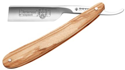 DOVO Rasoir de Barbe Barbarossa - Coupe choux en acier au carbone - 5/8 pouce - Tête espagnole - dos pointu - affûtage entier et creux - DOVO Solingen Rasoir barbier