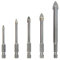 NORTOOLS Glass Drill Bits Set 5 PCS High Carbon Steel Drills with Carbide Tip & 1/4 inch Quick Change Hex Shank for Glass Mirrors Ceramic Tile 4 5 6 8 10 mm