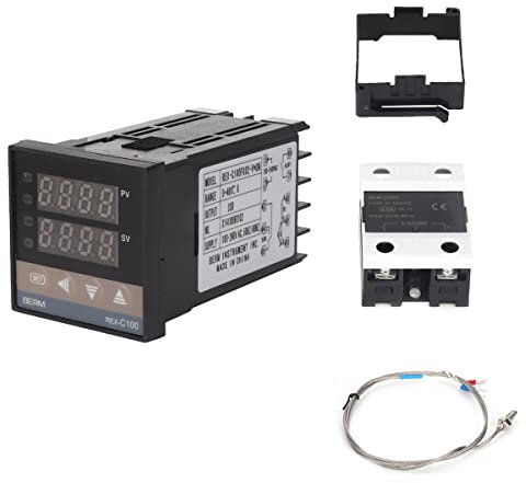 Termostato, 0-400 ℃ LED PID AC110V-240V Controlador de temperatura Kit de termostato digital utilizado en energía eléctrica, industria química, moldeo por inyección, alimentos, incubadora