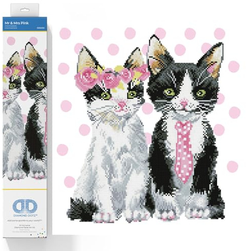 Diamond Dotz DD9-053 Mr & Mrs. Pink, ca. 42 x 47 cm groß, Diamond Painting, Malen mit Diamanten, funkelndes Bild zum Selbstgestalten, für Kinder und Erwachsene