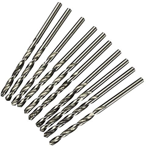 Lot de 10 forets de 0,3 mm à 0,9 mm à tige droite pour perceuse en bois, plastique, aluminium
