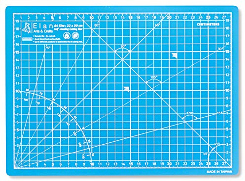 Elan Schneidematte A4 Blau, 5-lagige Schneidematte 22x30 Selbstheilend, Bastelunterlage Schnittfest A4, Cutting Mat 22x30, Schneideunterlage Basteln