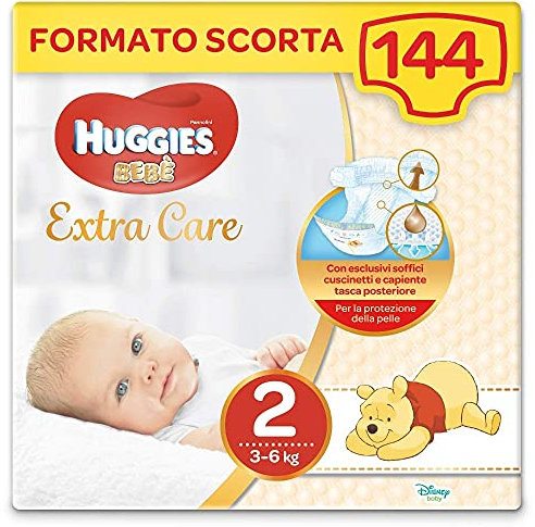 Huggies - 6 pañales para bebé de 3 a 6 kg, talla 2, 24 unidades