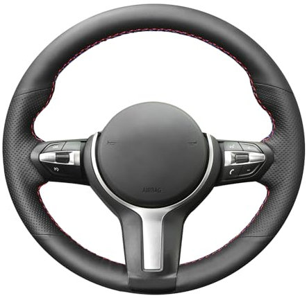 MEWANT Leder Lenkradhülle für BMW F87 M2 2015-2017 F80 M3 2014-2017 F82 M4 M5 F12 F13 M6 F85 X2 X5 M F86 X6 M F33 F30 M Sport/Lenkräder Zubehör für BMW