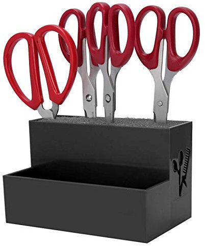 Professionelle Salon Scherenhalter Rack, Friseur Clips Box Schere Aufbewahrungsbox Organizer Friseur Werkzeuge Zubehör für Friseur(Schwarz)