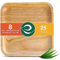 ECO SOUL Platos cuadrados 100% compostables de hoja de palma [paquete de 25] I Juego de platos desechables premium I Platos desechables de bambú ecológicos I (Bronceado, Platos Cuadrados de 8)