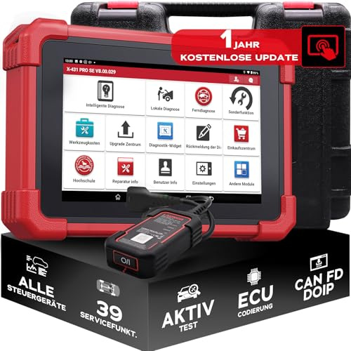 LAUNCH X-431 PRO SE OBD2 Diagnosegerät, Alle-Systeme, 39+ Servicefunktionen | Alle-Systeme-Scan, CAN FD/DoIP, Bluetooth & Kabeldiagnose, VAG-Funktionen, kostenlose Software-Updates