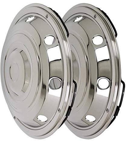 2 Stück Universelle Radzierblende Edelstahl 19,5 Zoll - gewölbt - Vorderachse für LKW