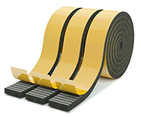 Dichtungsband selbstklebend für Türen und Fenster - Türdichtung selbstklebend perfekt für Altbautüren, die Haustür, Fenster - Dichtband aus Moosgummi EPDM - wasserdicht (12x3mm, 15 Meter)