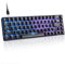 LexonElec T8 60% Mechanical Keyboard: RGB Backlit Illuminated, Clicky Blue Switch, Spill-Resistant, Customizable Keys, Dedicated Multi-Media Keys, Ultra-Compact Black