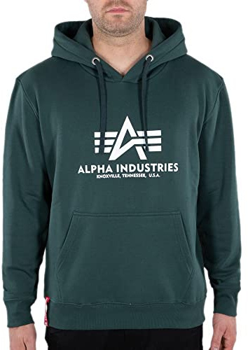 Alpha Industries Basic Hoody Kapuzensweat für Herren Navy Green