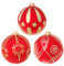 Krebs Glas Lauscha Weihnachtsdekoration/Christbaumschmuck aus Glas - Weihnachtskugeln - Motiv: Rot traditionell - 3 Stück - Größe: ca. 8 cm