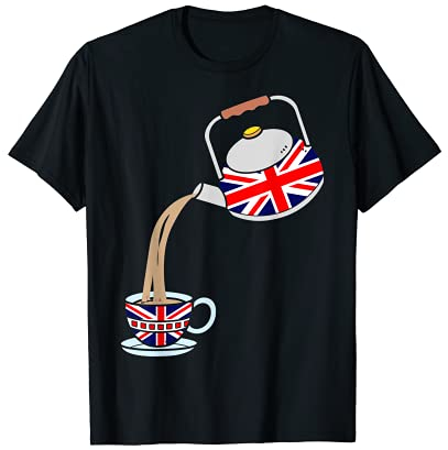 Union Jack Flagge des Vereinigten Königreichs mit Teekanne T-Shirt