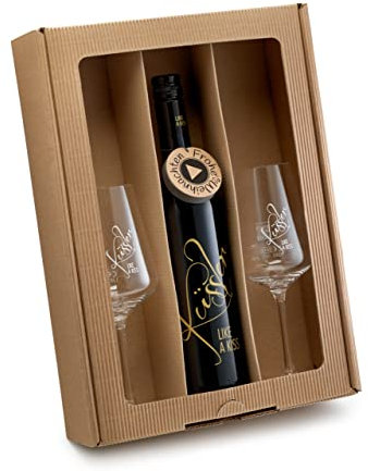 Neu! SINGENDER WEIN für WEIHNACHTEN - ein Cuvée weiß mit eigenem Weihnachtslied + 2 Gläsern im nachhaltigen Geschenkkarton - das ideale Weingeschenk!