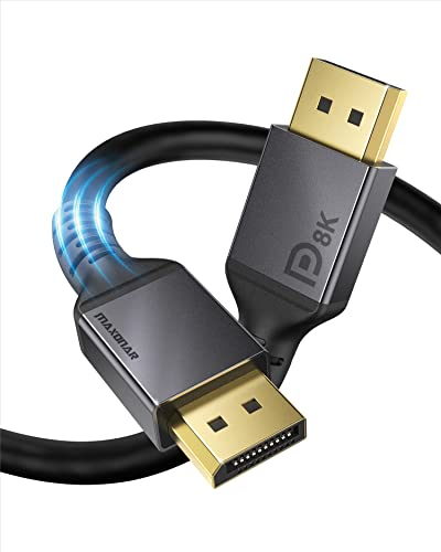 Maxonar DisplayPort Kabel 1.4 10M 【VESA-zertifiziert CL3 für Wandeinbau】 DP1.4 Kabel 8K@60Hz HBR3 4K@60Hz/144Hz/120Hz 5K@60Hz 2K@165Hz/240Hz Unterstützt FreeSync G-Sync HDR10 Display Port