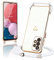 Micoden Coque pour Samsung Galaxy A13 4G Silicone avec Collier avec Motif Coeur d'amour Mignon Etui Housse avec Cordon Tour de Cou Lanière en Corde pour Samsung Galaxy A13 4G(Blanc)