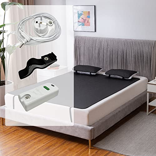 GRUENERDE 5er Erdungsbettmatte Bett Set 140x180 cm mit Elastischen Riemen Erdungsbettlaken Antistatikmatte für Besseren Schlaf für Haustiere Ältere