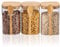 BAZIOE🍀Square Glass Jars Set Storage with Lid and Spoon 1200ML Φ10cm Airtight Glass Jars BPA-Free for Kitchen Storage (1.2L, Set of 3)