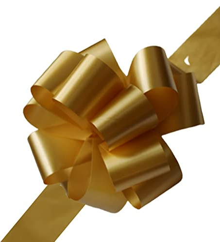Pull Bows Gold Decorative Ribbon Bows Pull for Gift Wrapping Presents Wreath Making Christmas Hampers Wedding Basket Flower Bouquets