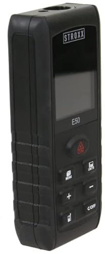 STROXX® Laser-Entfernungsmesser |50m| Genauigkeit: ± 2 mm auf 10 m | Mehrere Messmodi, u.a. Pythagoras, Abstand, Fläche, Volumen, Winkel | optische Abstandsmessung | Messdatenspeicherung
