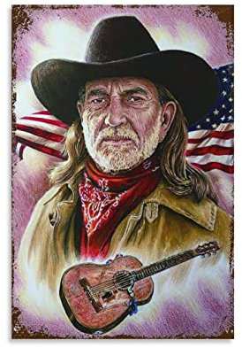AIPHE Leinwand Bilder Willie Nelson Drucken Bilderbilder für Wohnzimmer Schlafzimmer Dekoration 60x90cm Kein Rahmen