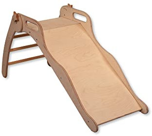 Aktivitätsrutsche für Kleinkinder & Kinder | DREI Schritte Freistehende Rutsche | Hölzernes Rutschen für Kletterspiel | Spaß Rutsche für Kinder Spielzimmer