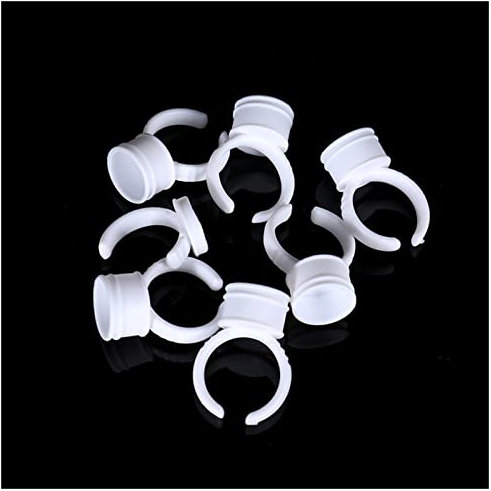 KEYVOR Anillos Mujer 100 unids Tatuaje desechable Tinta Tazas de Tazas de Tinta Labio de ceja plástico Respetuoso con el Medio Ambiente Anillos Hombre