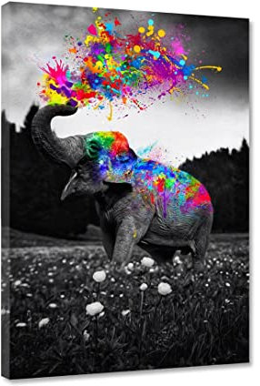 Hustling Sharks® Tierbilder auf Leinwand als XXL Wandbild Der Elefant - Leinwandbilder im Hochformat, Wandbild Tiere, Wandbild Schlafzimmer, Deko Wohnzimmer, Elefant Bild (Elefant #2, 30x45cm)