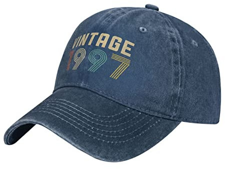 BAAROO Gewaschene Denim Vintage 1997 Baseball Cap Männer Navy Vintage Baumwolle Hut Unisex Vater Geburtstag Geschenk Hüte, #78, Einheitsgröße -M, 78, One size-M