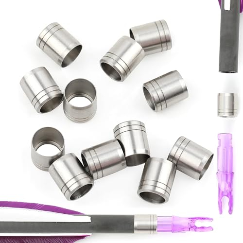 wolfman 50 Stück Bogenschießen Pfeil Explosionsschutz Ring Edelstahl Schutzhülse Schwanz schützen Pfeilschaft Zubehör für Pfeilschaft OD 7.2/7.4/7.6mm (ID: 7.4mm)