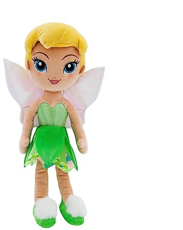 Disney Store Offizielle Prinzessin Plüschpuppe (Tinker Bell aus Peter Pan) Medium 14 Zoll Prinzessin Puppen mit gestickten Merkmalen Plüschtiere Prinzessin Spielzeug für Mädchen