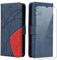 jrester Cover per Motorola Moto E13,PU Pelle Portafoglio Libretto Flip Protettiva Custodia con 1 pezzo Vetro Temperato Pellicola Protettiva per Motorola Moto E13 - Blu