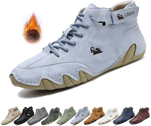 Uomo Stivali Alti in Pelle Scamosciata Fatti a Mano, Beck Scarpe Uomo Impermeabili Antiscivolo Leggere Traspiranti Stivali Uomo for l'escursionismo e la Guida