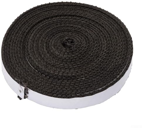 Oniissy BBQ Gasket Self Stick Smoker Seal Synthetic Fiber Tape High Temp Grill Gasket Replacement Fit for BBQ Accessories Set (4.5 m Black)