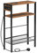 HOOBRO Slim Side Table with Charging Station, Narrow Bedside Table for Small Spaces, 3-Tier End Table with USB Ports and Power Outlet, Rustic Brown and Black EBF102KBZ01