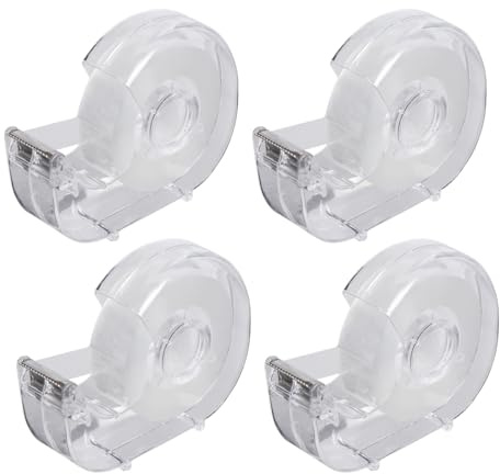 Transparentes Klebeband mit Abroller, 4 Packungen durchsichtiges Klebeband, für Geschenkverpackungen, Haus, Schule und Bürobedarf, 1,8 cm x 40 m