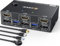Dual Monitor KVM Switch Displayport HDMI, Camgeet KVM Switch 2 PC 2 Monitore, KVM Switches Displayport 4K@144Hz+HDMI 4K@60Hz für 2 PC teilen 2 Monitores und 4 USB 3.0 port,Inklusive Desktop Controller