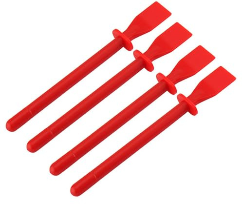 4Pcs Flexible Leather Glue Spreader, Glue Coated Sheet Plastic Paint Scraper Plastic Glue Scraper Glue Applicator Brush Handheld Smear Glue Spatula, Red