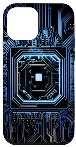 Carcasa para iPhone 12 mini Placa base Microchip Circuito Negro IT Fondo de computadora